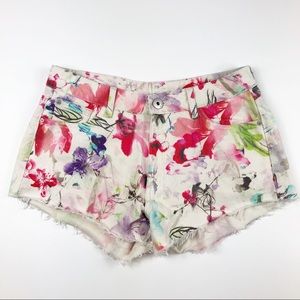 DL1961 Ivy High Rise Floral Cutoffs Size 29